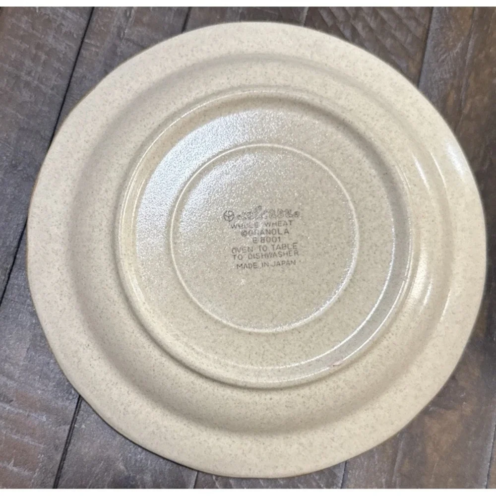 Mikasa‎ Whole Wheat E8001 Granola Plates Set of 3 Brown Rim Wheat Japan
